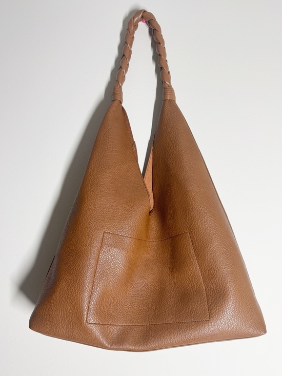 Urban Expressions Handbags - Urban Expressions Brown Large Faux Leather Braided-Handle Hobo Bag